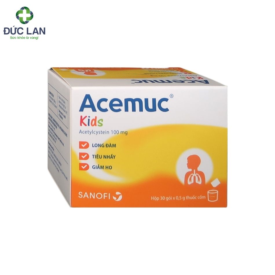 Acemuc Kids - Acetylcystein 100mg. Hộp 30 gói.