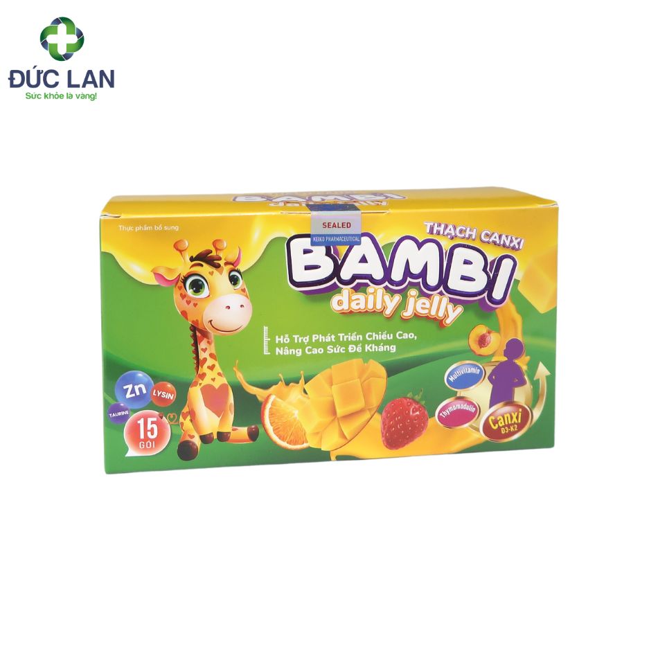 Thạch Canxi Bambi Daily Jelly. Hộp 15 gói.