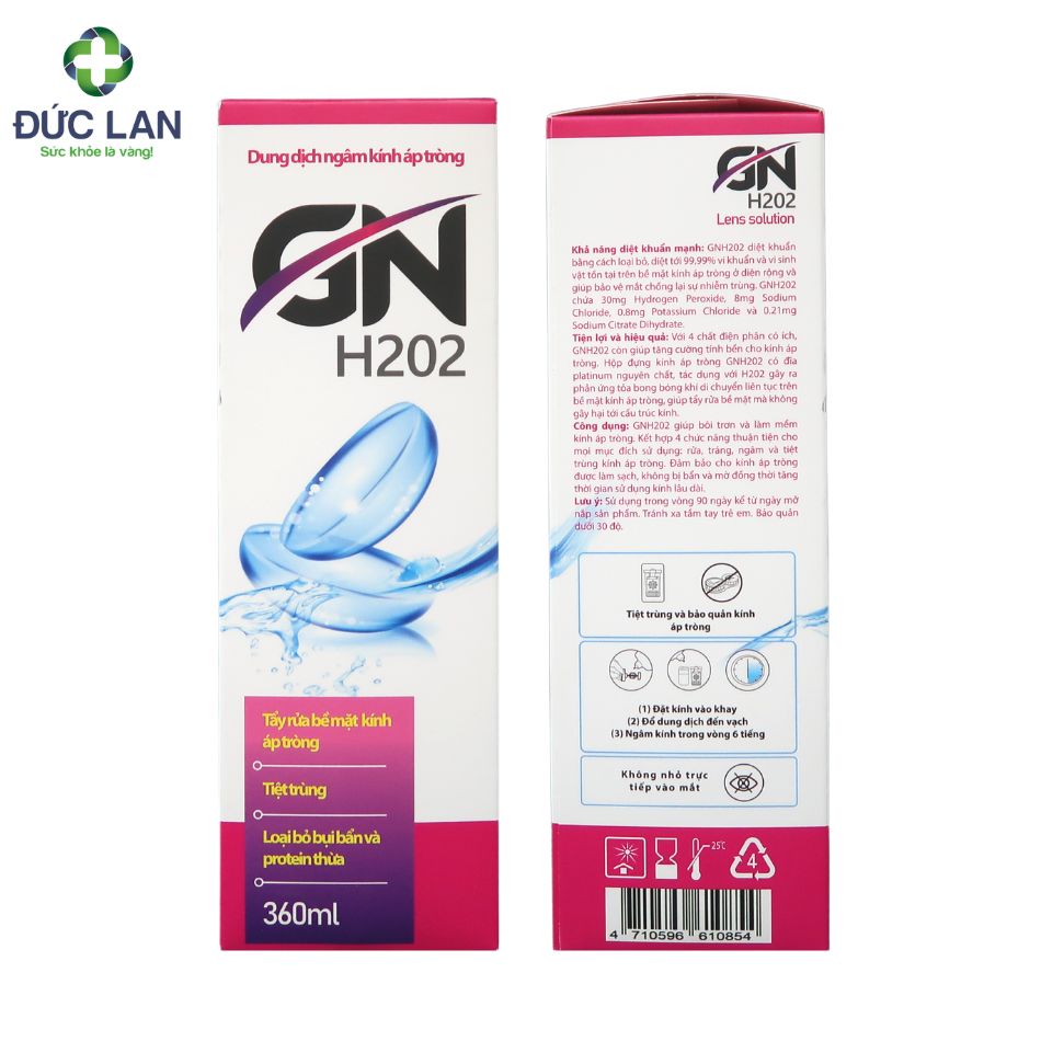 GN H2O2 - Dung dịch ngâm kính áp tròng. Chai 360ml.