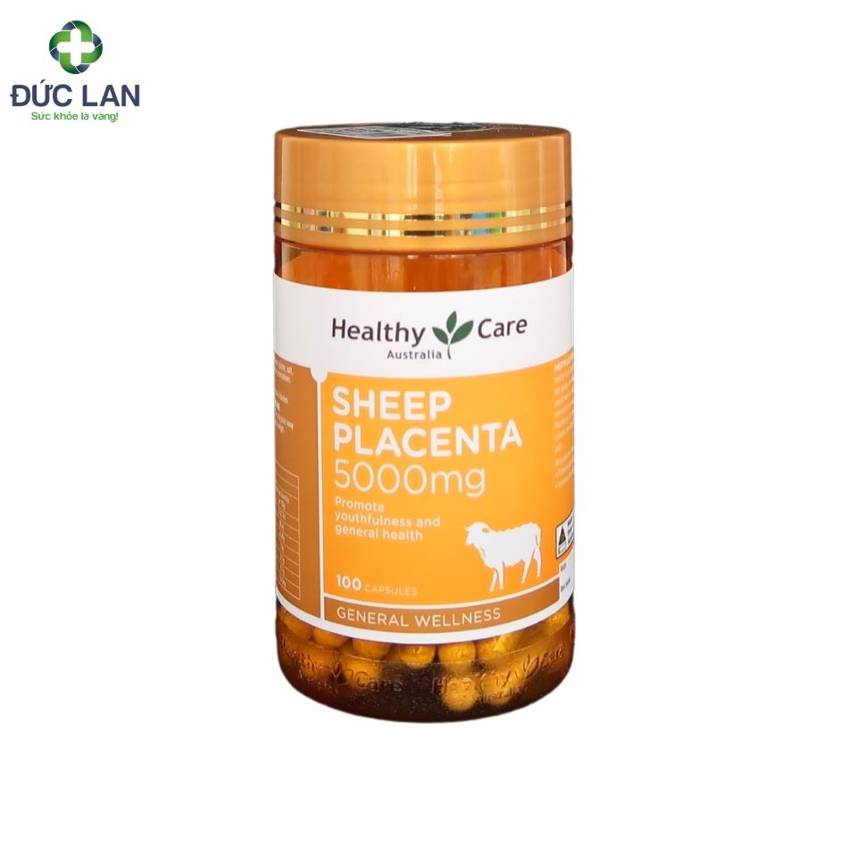 Nhau thai cừu Healthy Care Sheep Placenta. Lọ 100 viên.