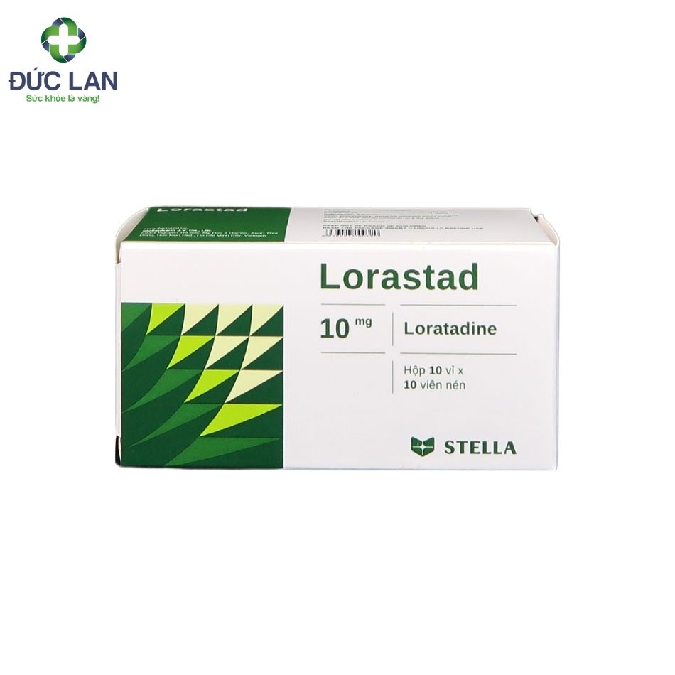 Lorastad - Loratadine 10mg. Hộp 10 vỉ x 10 viên.