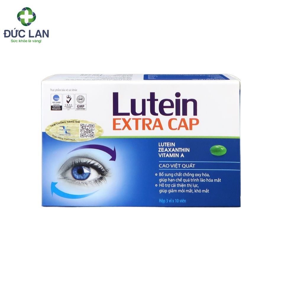 Lutein Extra Cap - Hỗ trợ cải thiện thị lực. Hộp 3 vỉ x 10 viên.