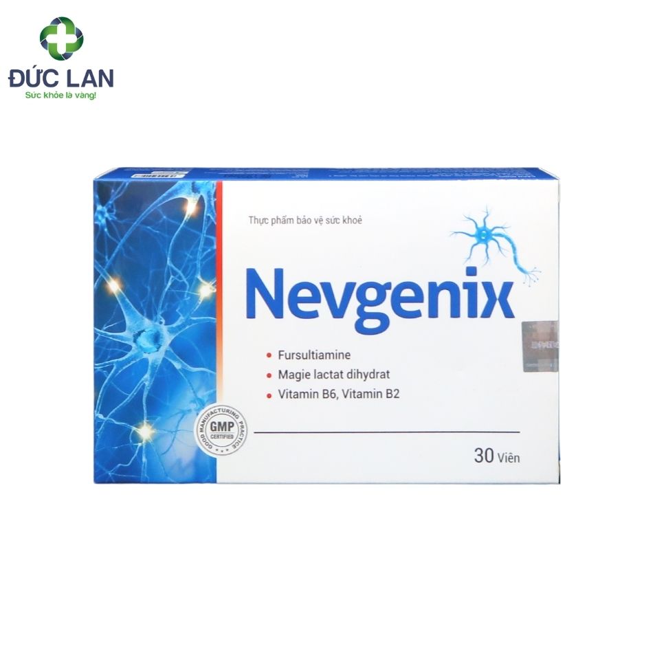 Nevgenix - Hỗ trợ giảm suy nhược thần kinh. Hộp 3 vỉ x 10 viên.