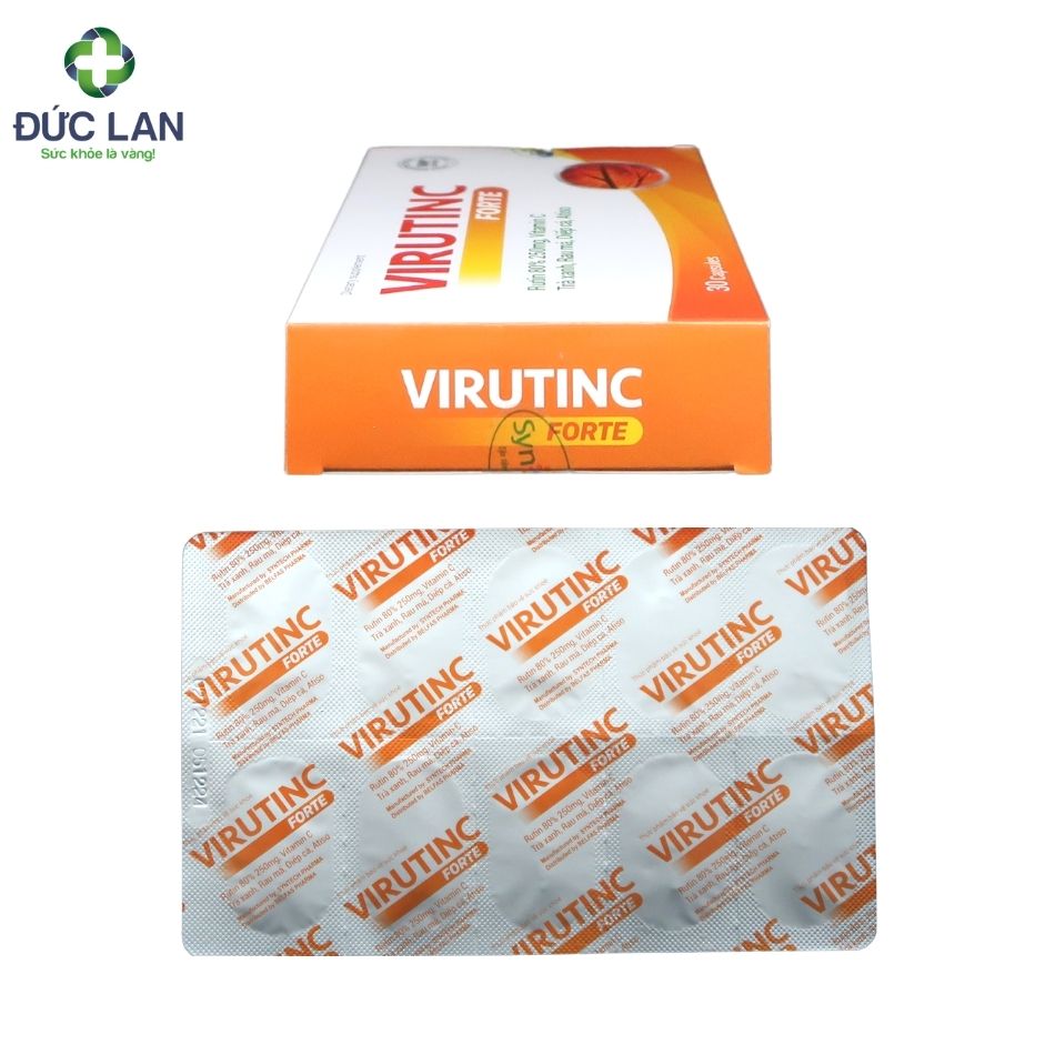VirutinC Forte - Hỗ trợ tăng sức bền thành mạch. Hộp 3 vỉ x 10 viên.