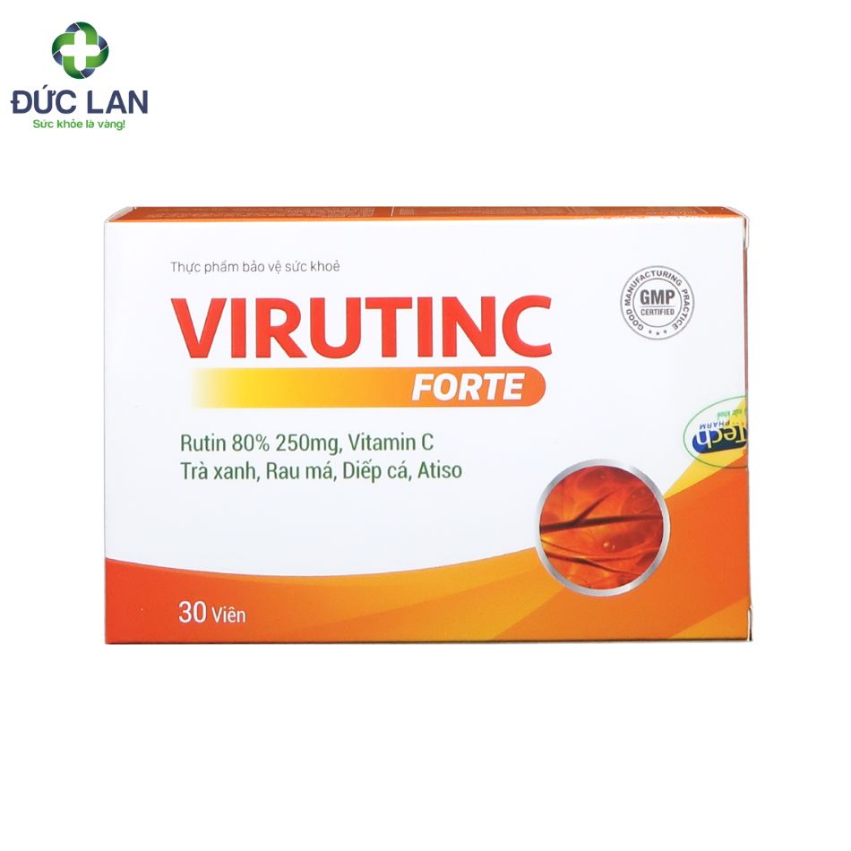 VirutinC Forte - Hỗ trợ tăng sức bền thành mạch. Hộp 3 vỉ x 10 viên.