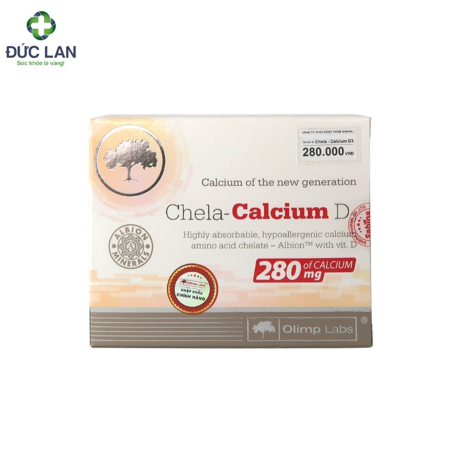 Chela Calcium D3. Hộp 2 vỉ x 15 viên.