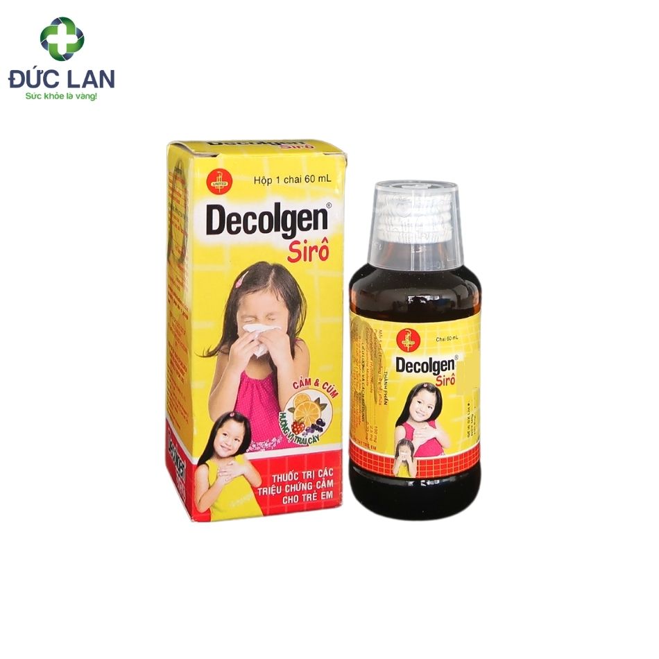 Decolgen Siro - Thuốc điều trị cảm và cúm cho trẻ em. Lọ 60ml.