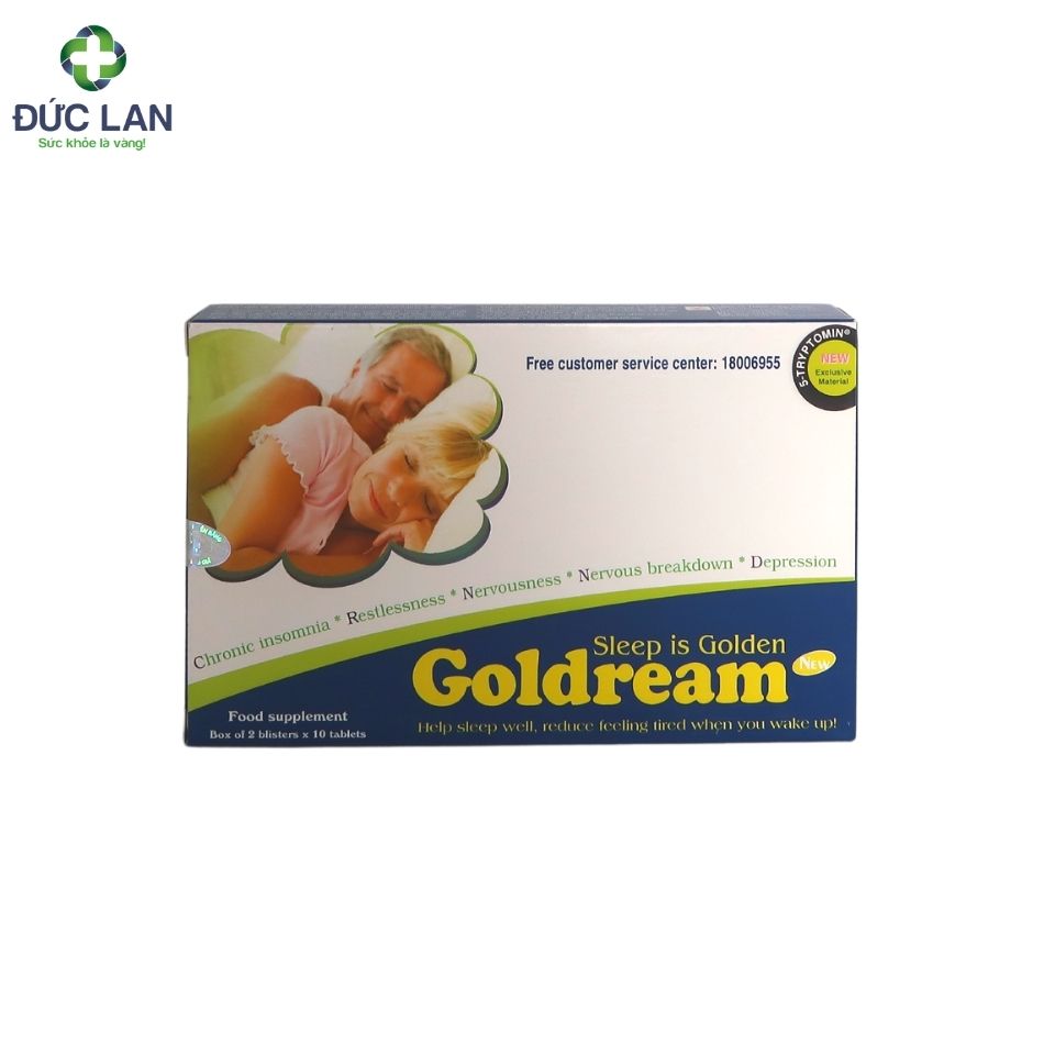 Goldream - Hỗ trợ giấc ngủ. Hộp 2 vỉ x 10 viên.
