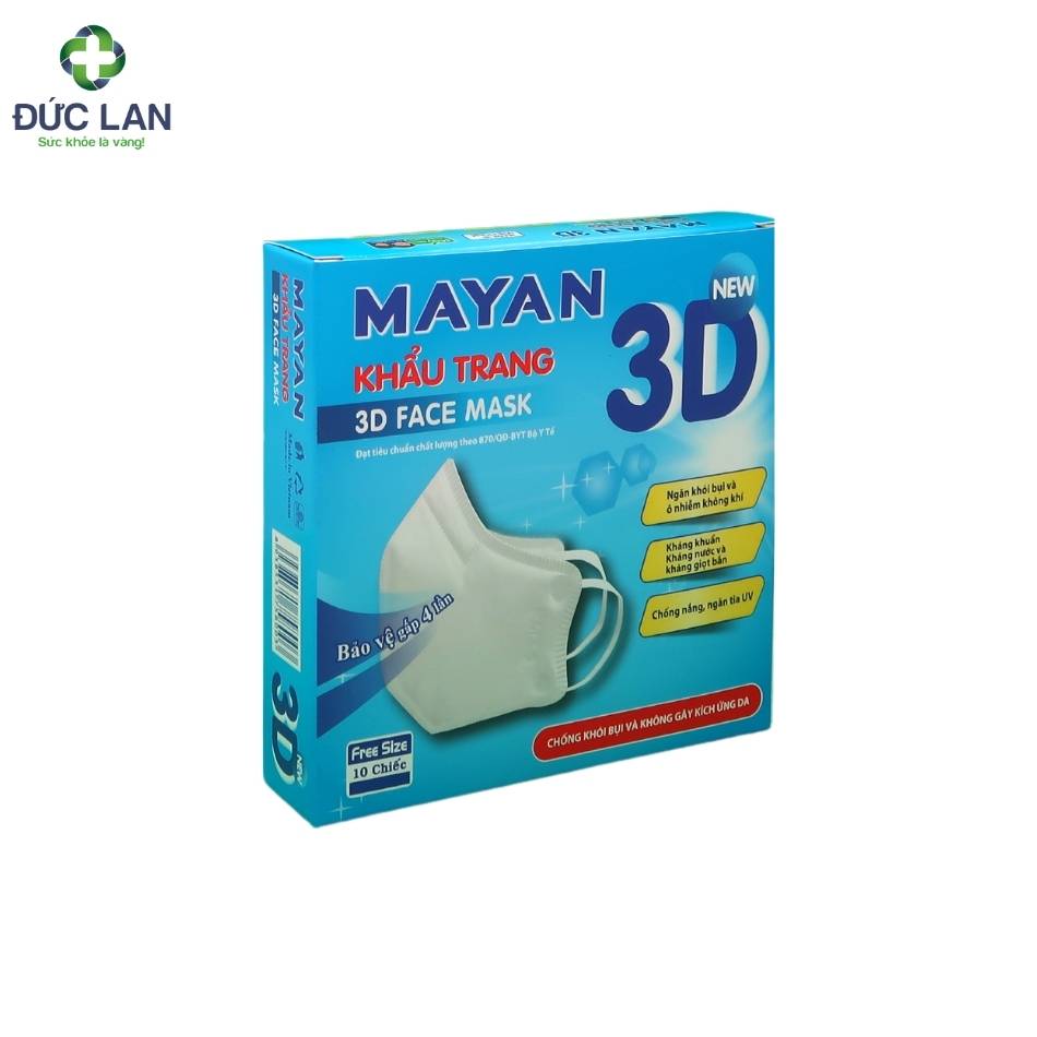 Khẩu trang 3D Mayan Hộp 10 chiếc.