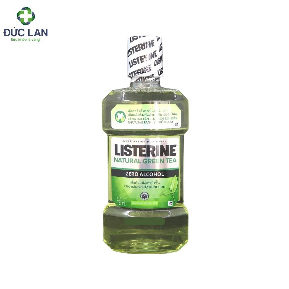 Nước súc miệng Listerin Natural Green Tea Zero Alcohol 750ml.